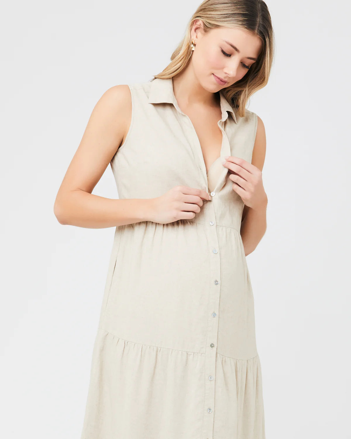 Ripe Tracy Tiered Linen Dress