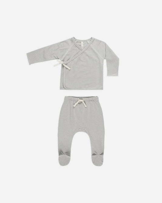 QM Wrap Top + Footed Pant Set