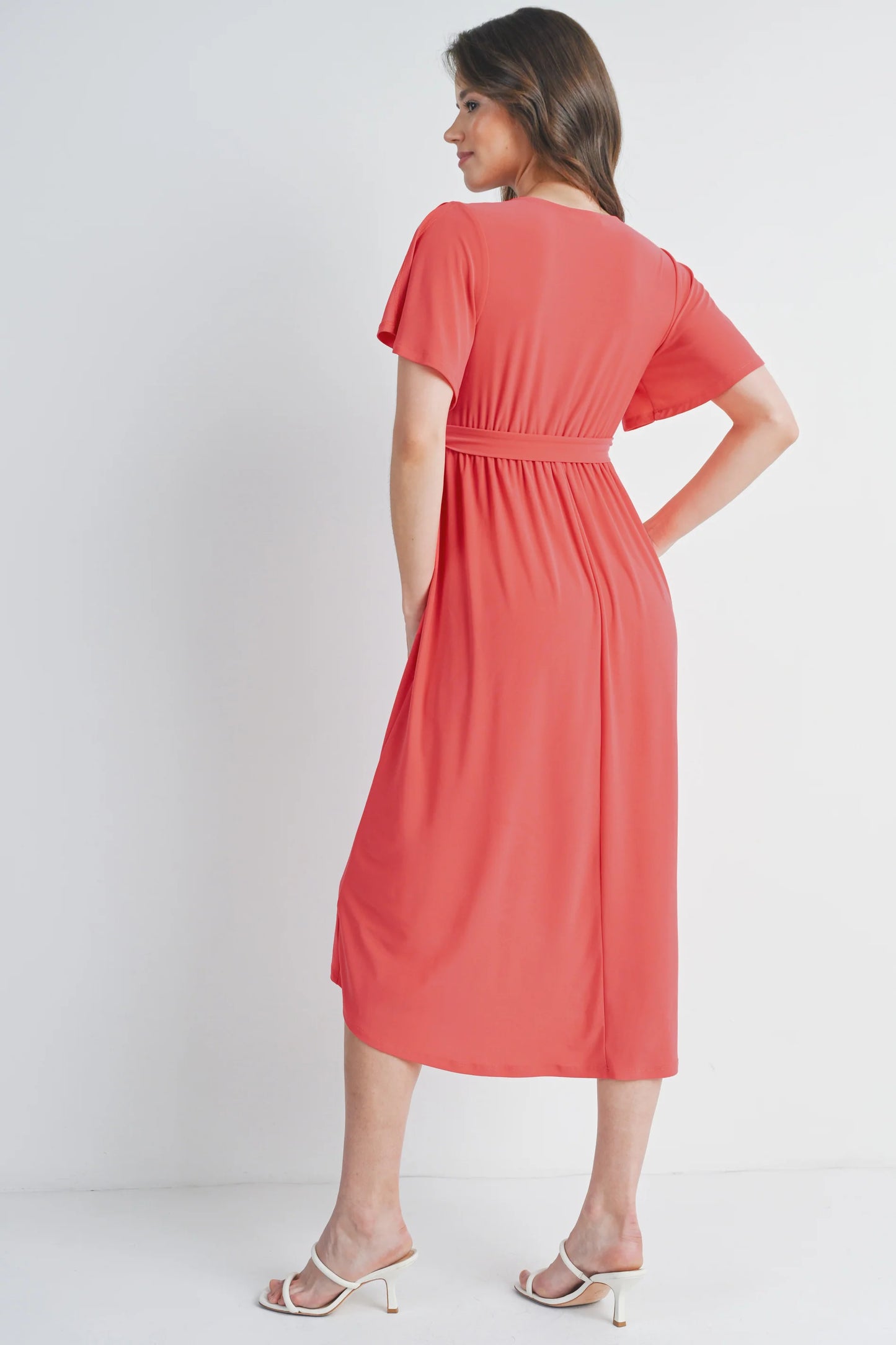 Hello Miz Surplice Maternity/Nursing Midi Dress
