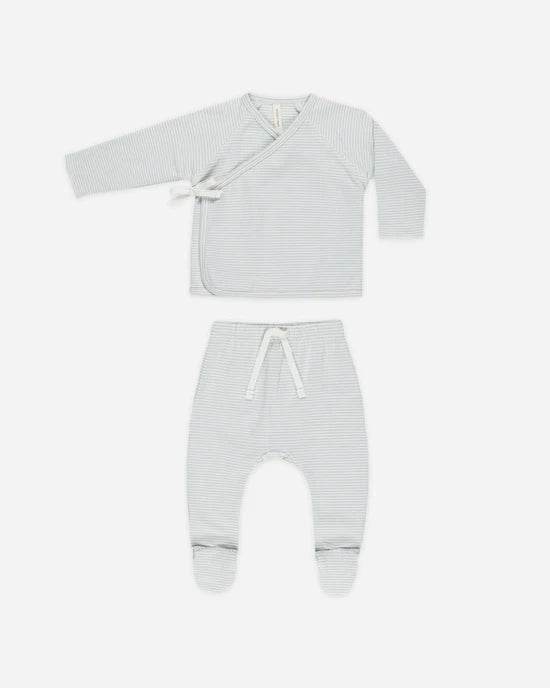 QM Wrap Top + Footed Pant Set