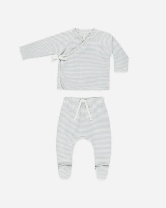 QM Wrap Top + Footed Pant Set