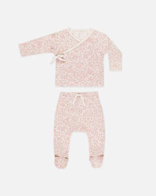 QM Wrap Top + Footed Pant Set