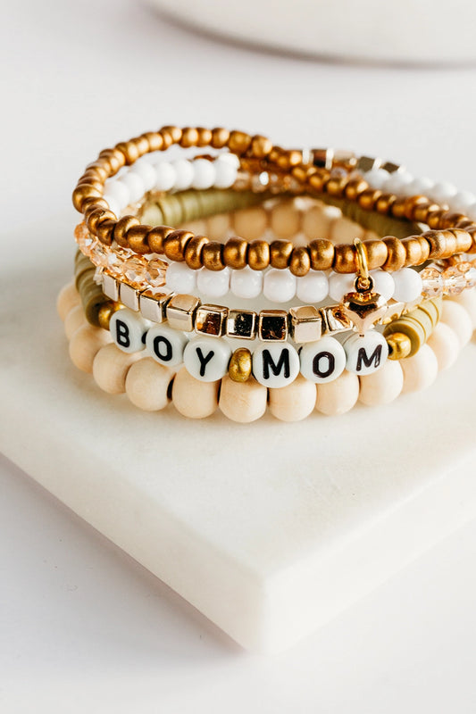 Bohemian Bracelets - Beaded Bracelet Stack - Boy Mom