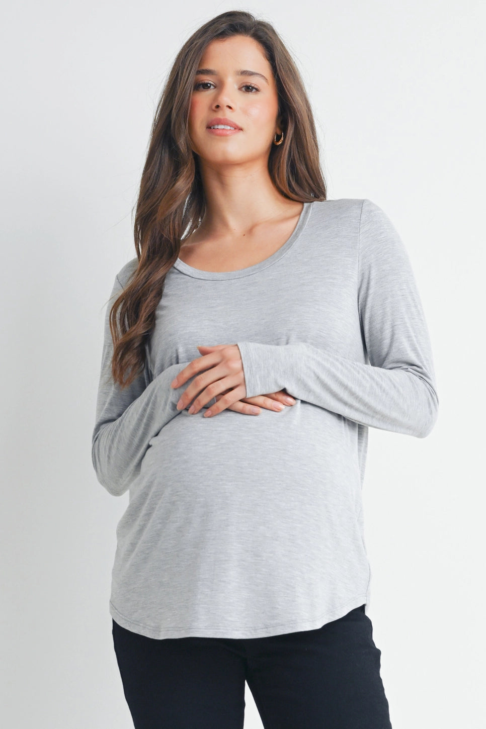 Hello Miz Scoop Neck LS Nursing Top