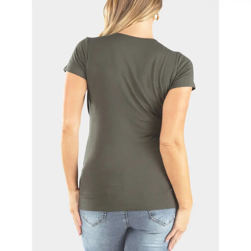 Angel Maternity Maternity & Nursing SS Tee in Khaki