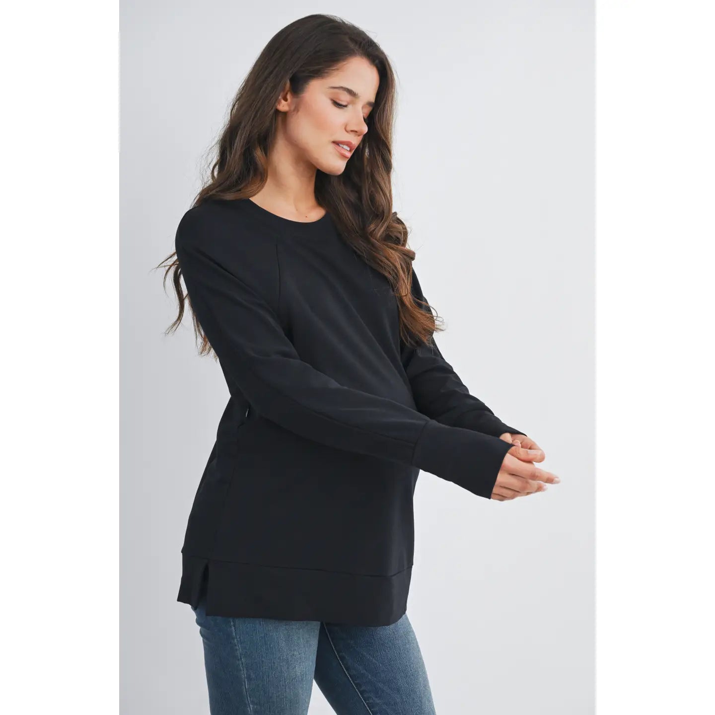 Hello Miz Side Zip LS Pullover