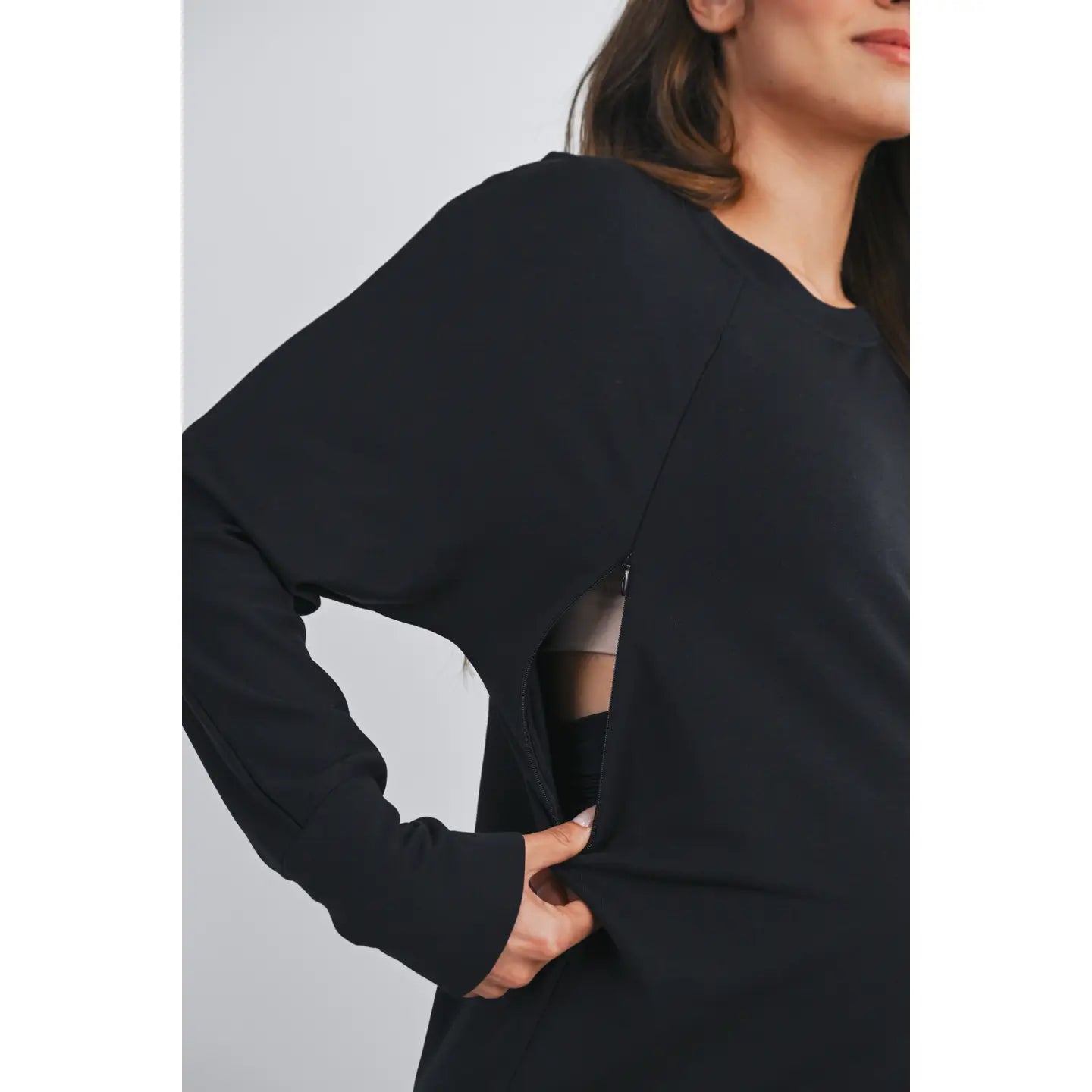 Hello Miz Side Zip LS Pullover