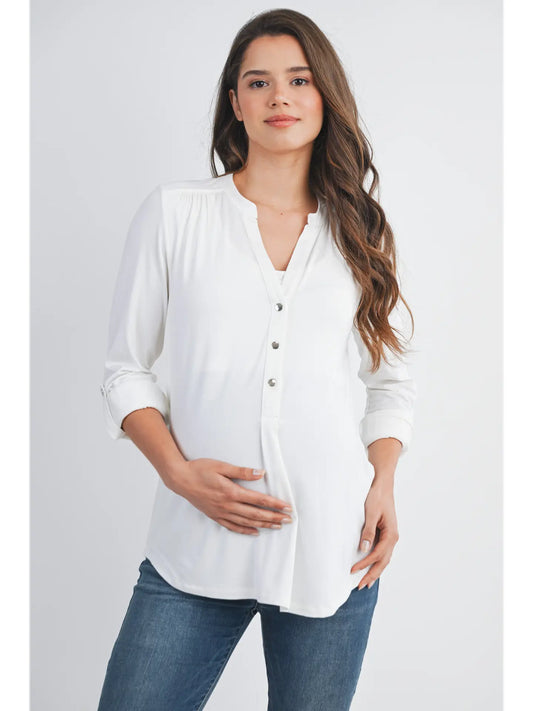 Hello Miz LS Henley Maternity Nursing Top