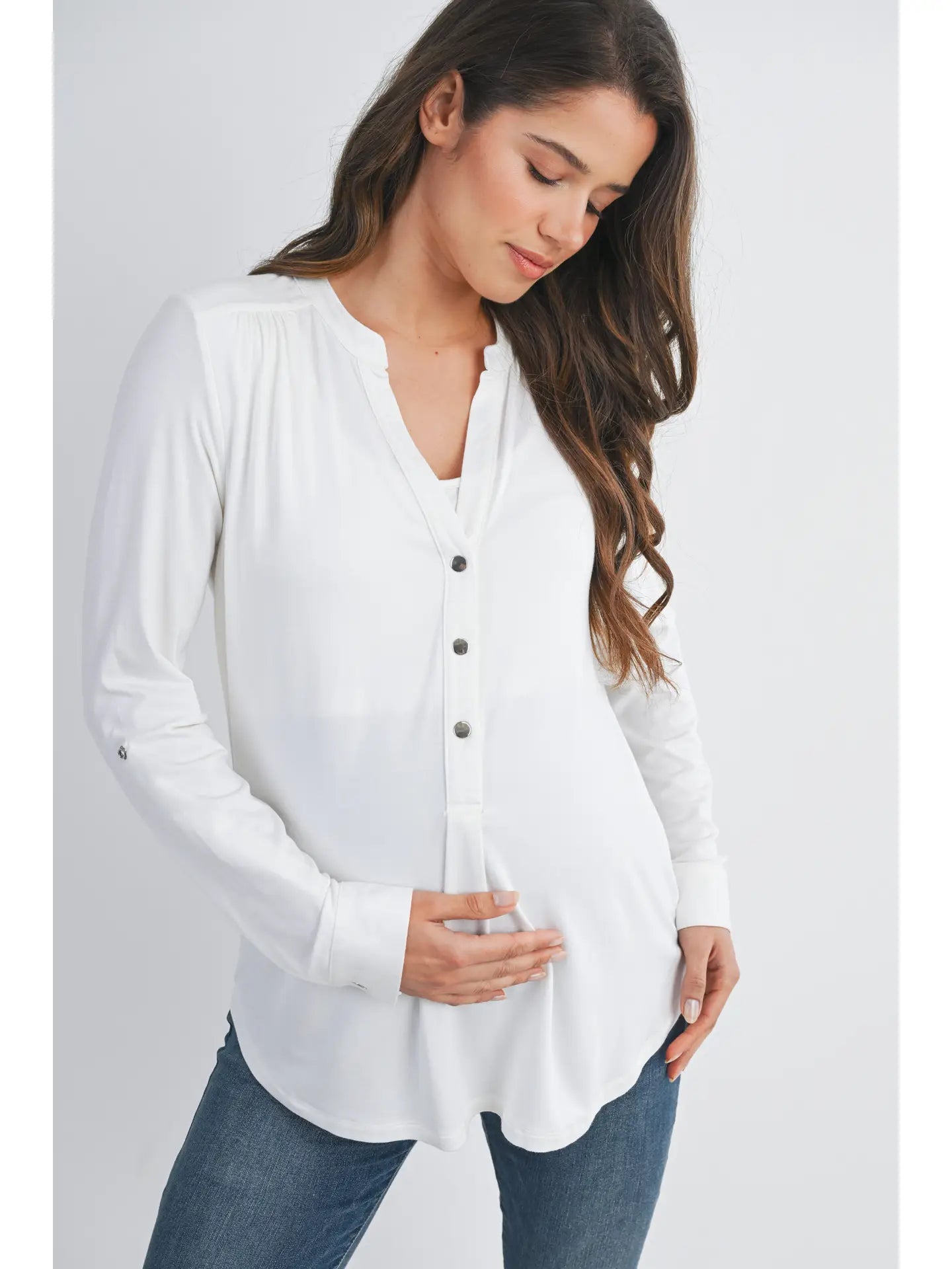 Hello Miz LS Henley Maternity Nursing Top