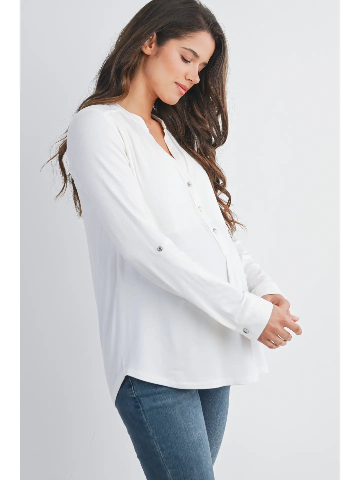 Hello Miz LS Henley Maternity Nursing Top