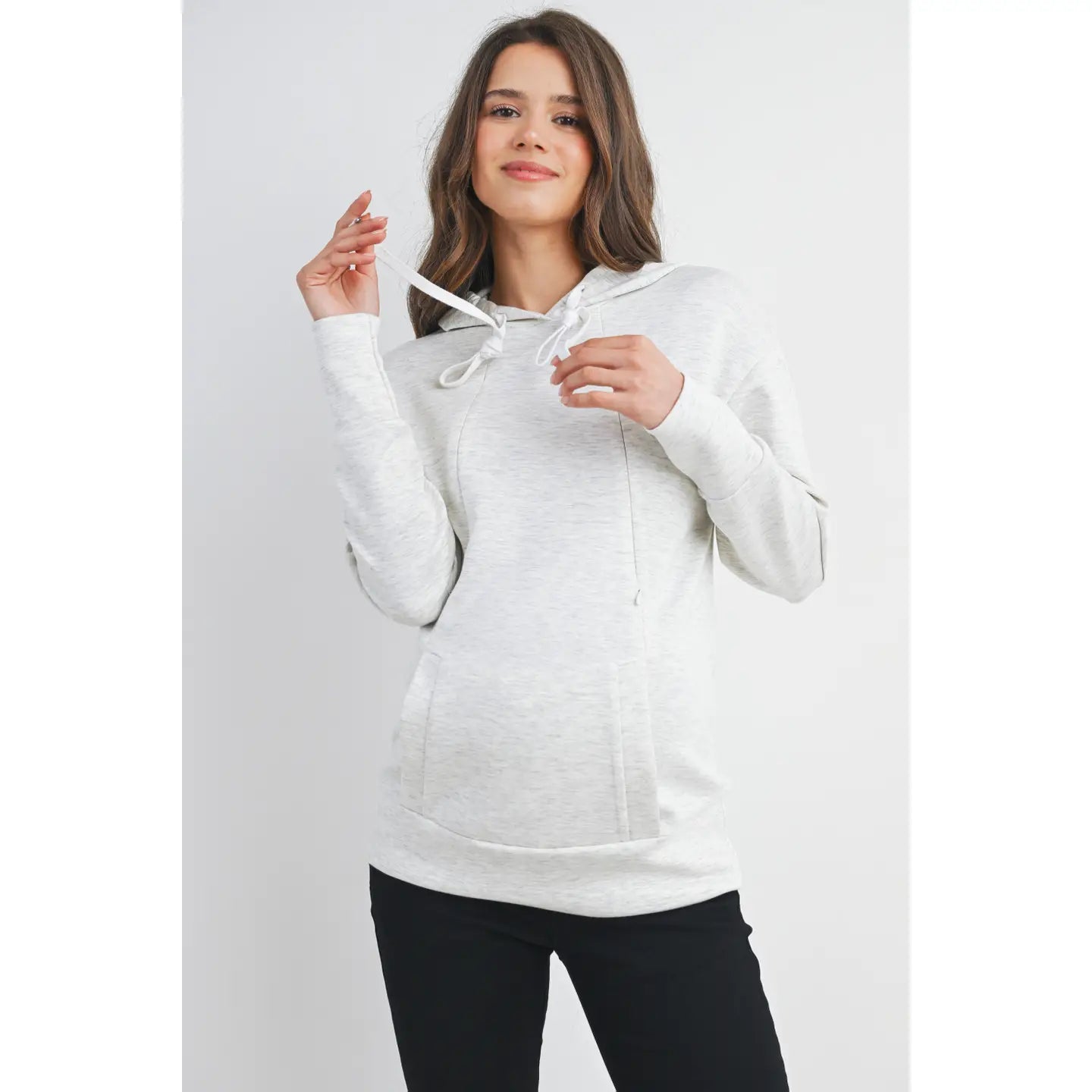 Hello Miz LS Maternity & Nursing Front Zipper Hoodie