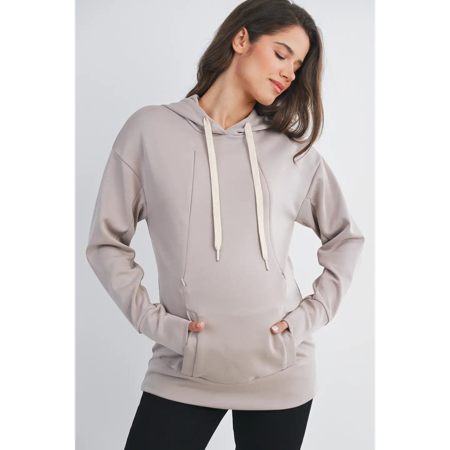 Hello Miz LS Maternity & Nursing Front Zipper Hoodie