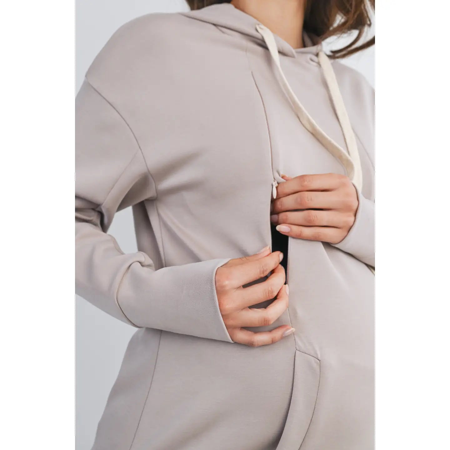 Hello Miz LS Maternity & Nursing Front Zipper Hoodie