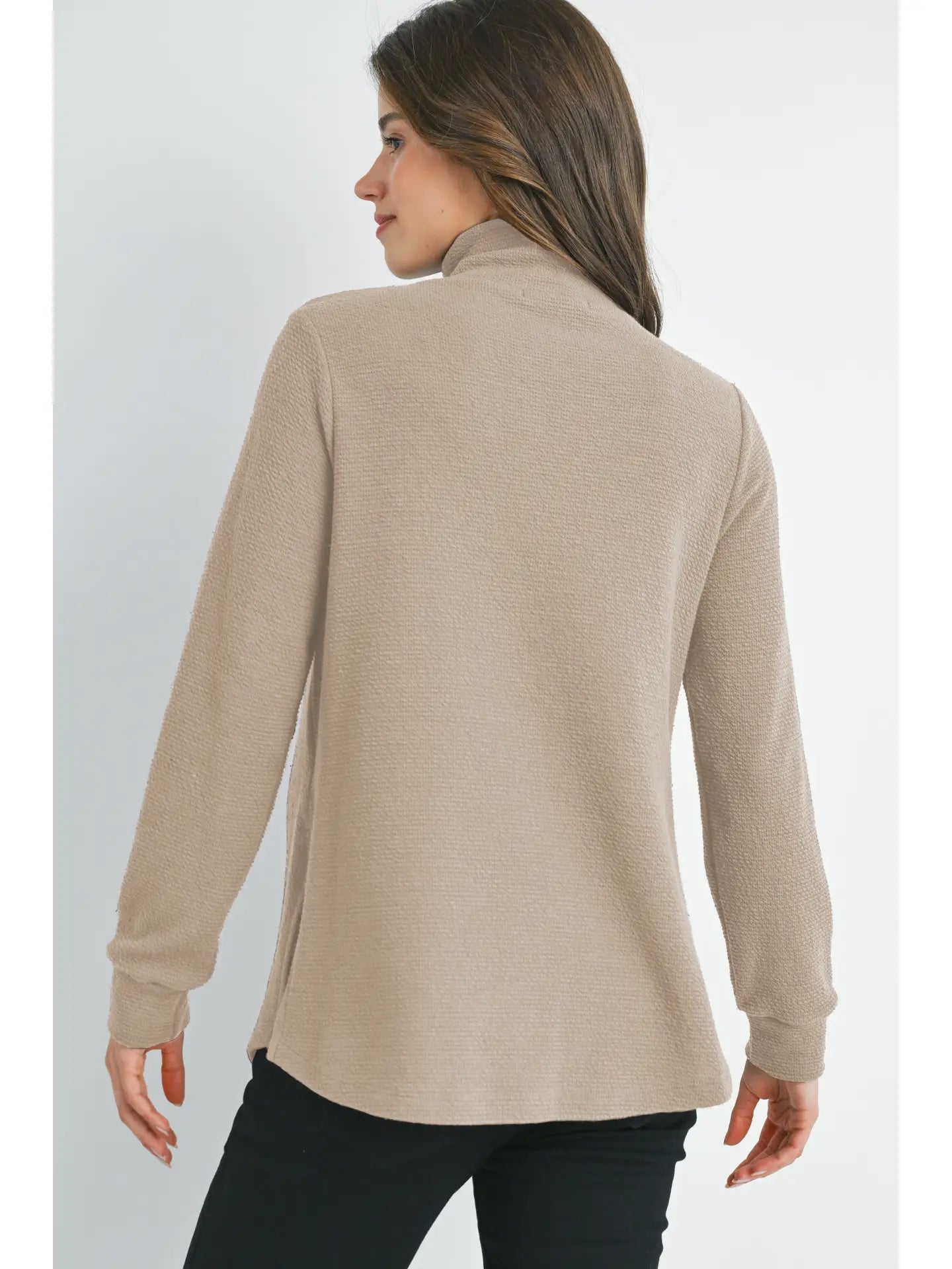 Hello Miz Half Zip LS Maternity Knit Top