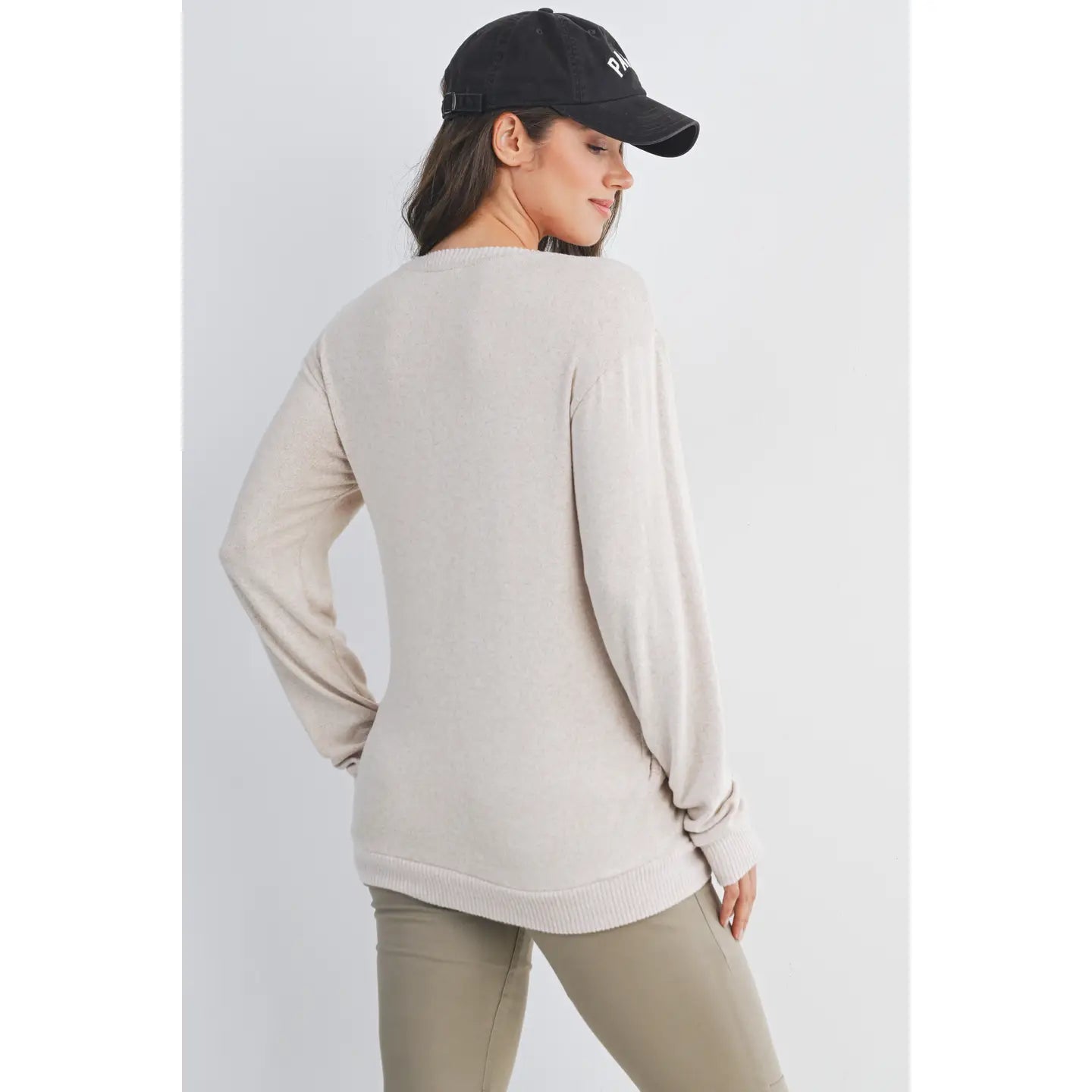Hello Miz V Neck Double Layer Maternity & Nursing Pullover Top