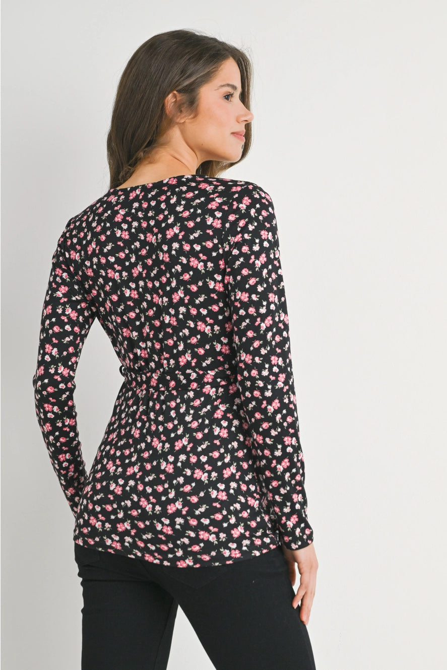 Hello Miz Floral Long Sleeve Nursing Top
