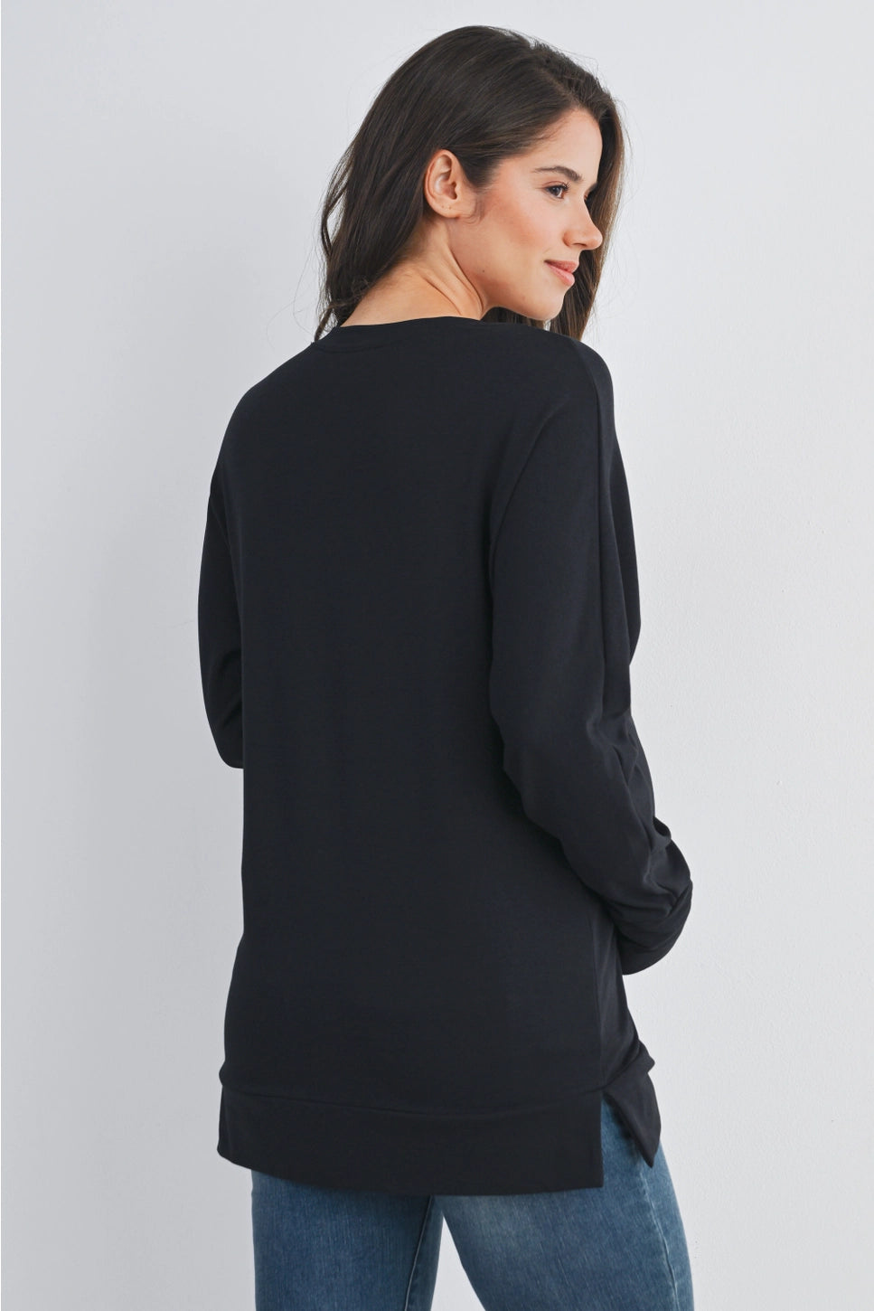 Hello Miz Side Zip Long Sleeve Maternity & Nursing Pullover