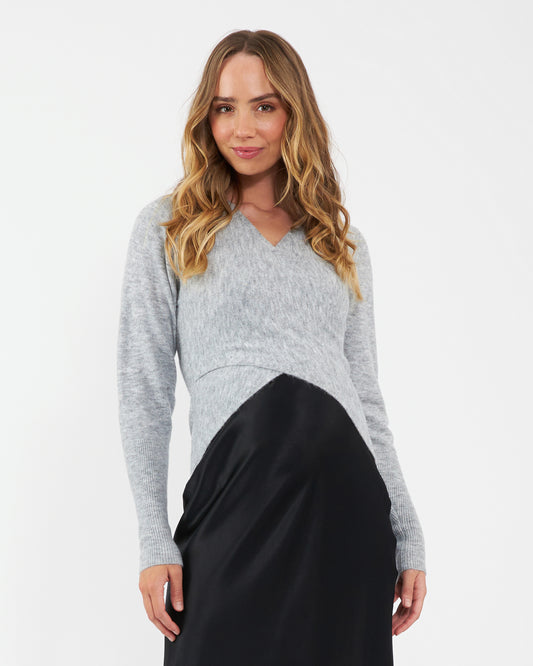 Ripe Willa Nursing Knit in Silver Marle