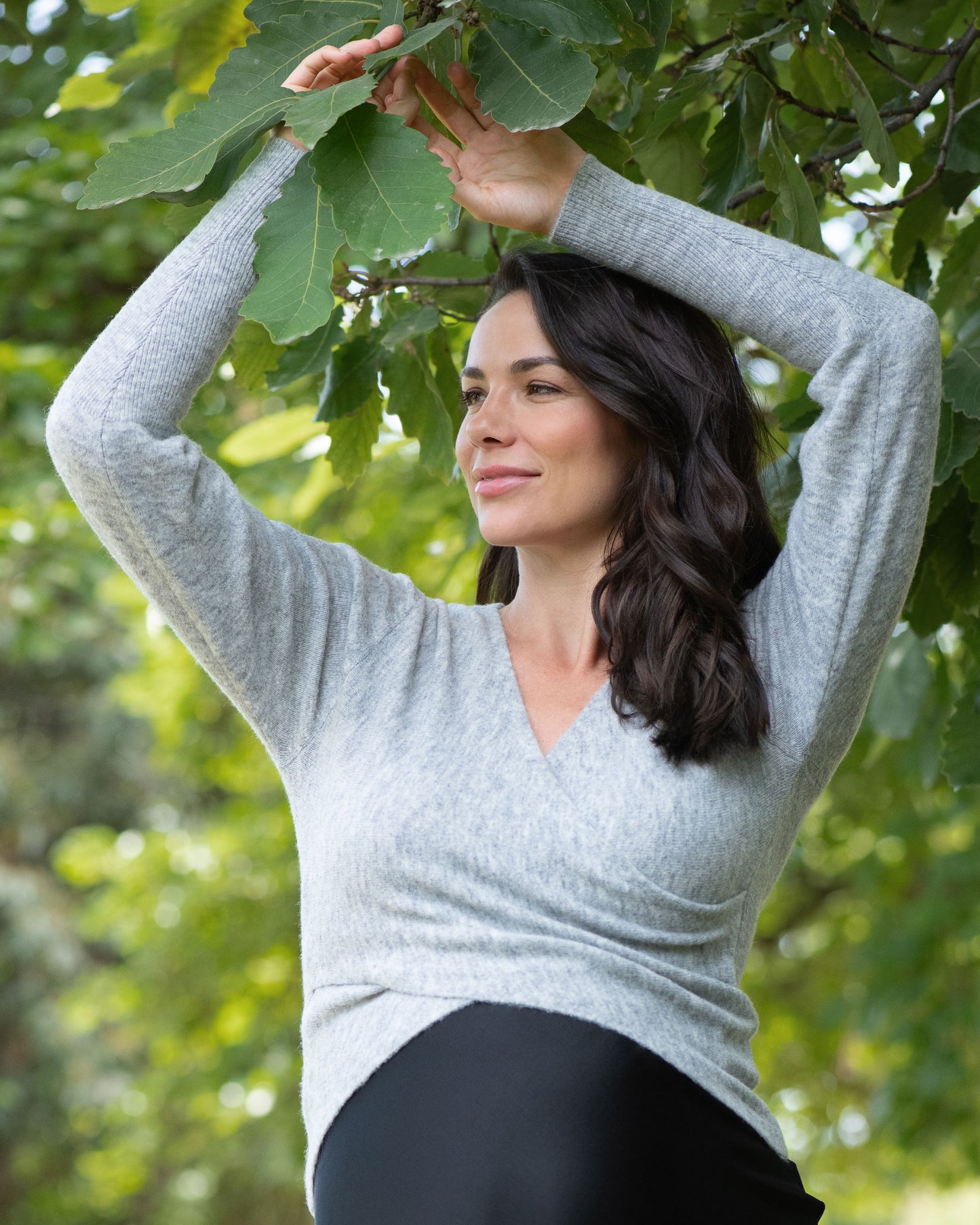 Ripe Willa Nursing Knit in Silver Marle