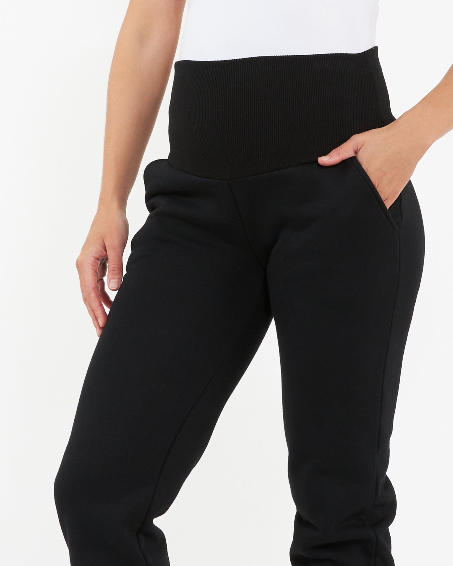 Ripe Taylor Over Tummy Joggers in Black