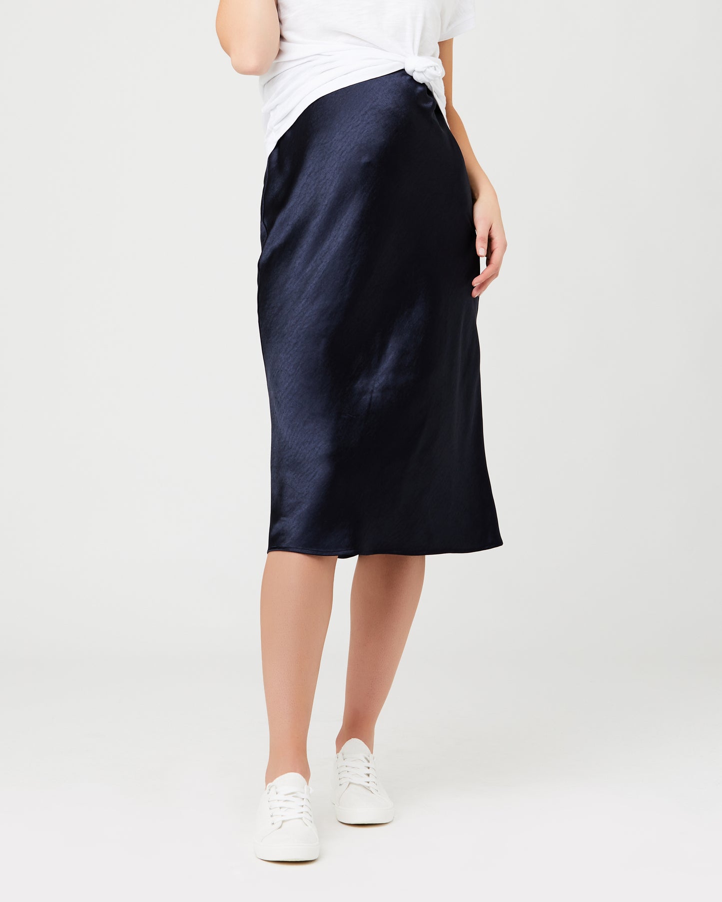 Ripe Lexie Satin Skirt in Navy