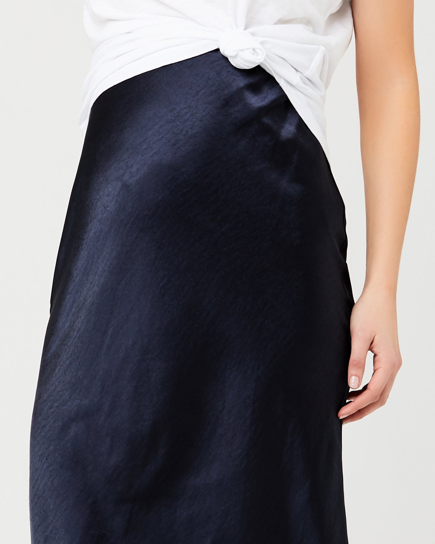 Ripe Lexie Satin Skirt in Navy