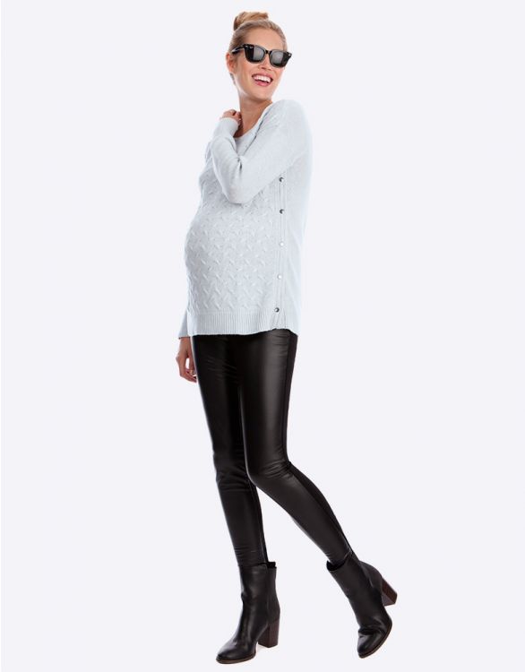 AFTER9 Faux Leather Embrace Maternity Leggings - hautemama