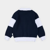Knit Cardigan Blue/White