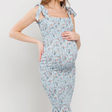 Smocked Tie-Sleeve Mermaid Hem Dress