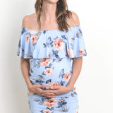 Ruched Floral Off Shoulder Dress