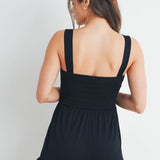Smocked Ruffle Hem Maternity Sleeveless Romper