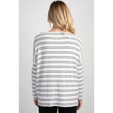 Maternity Soft Knit Stripe Long Sleeve Top