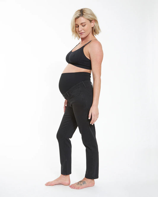 Ripe Hunter Over Bump Crop Jean in Black