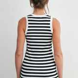 Stripe Ribbed Maternity Ribbed Tank Top