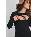 Maternity & Nursing Ribbed Lift-Up Dress