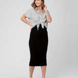Ada Relaxed Shirt in Black/White