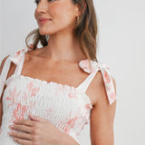 Smocked Tie-Sleeve Mermaid Hem Dress