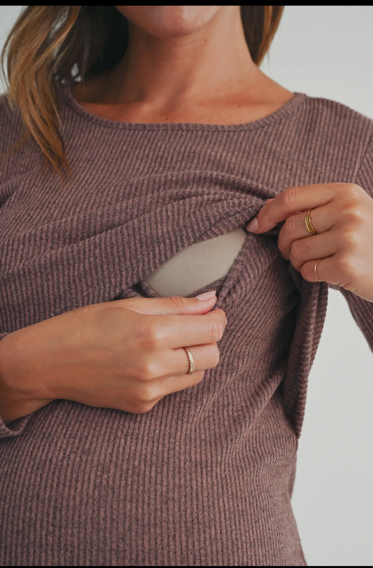 Hello Miz Double Layer LS Maternity & Nursing Top