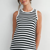 Stripe Ribbed Maternity Ribbed Tank Top
