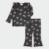 Flared Legging Set Ribbon Grey/pink