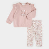 Sweatshirt & Leggings LS Horseprint Pink