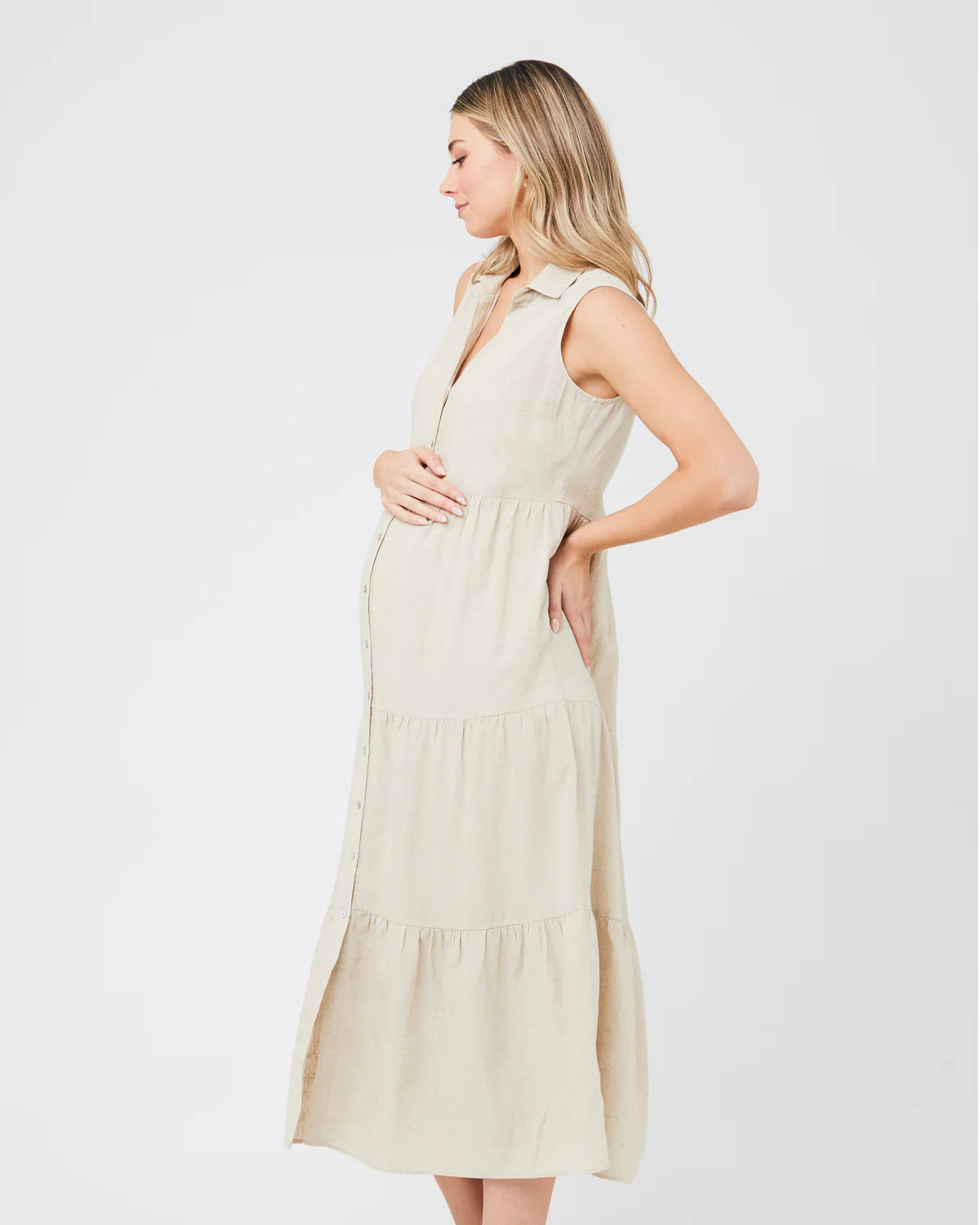 Ripe Tracy Tiered Linen Dress
