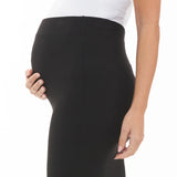 Ribbed Knit Pencil Skirt in Black
