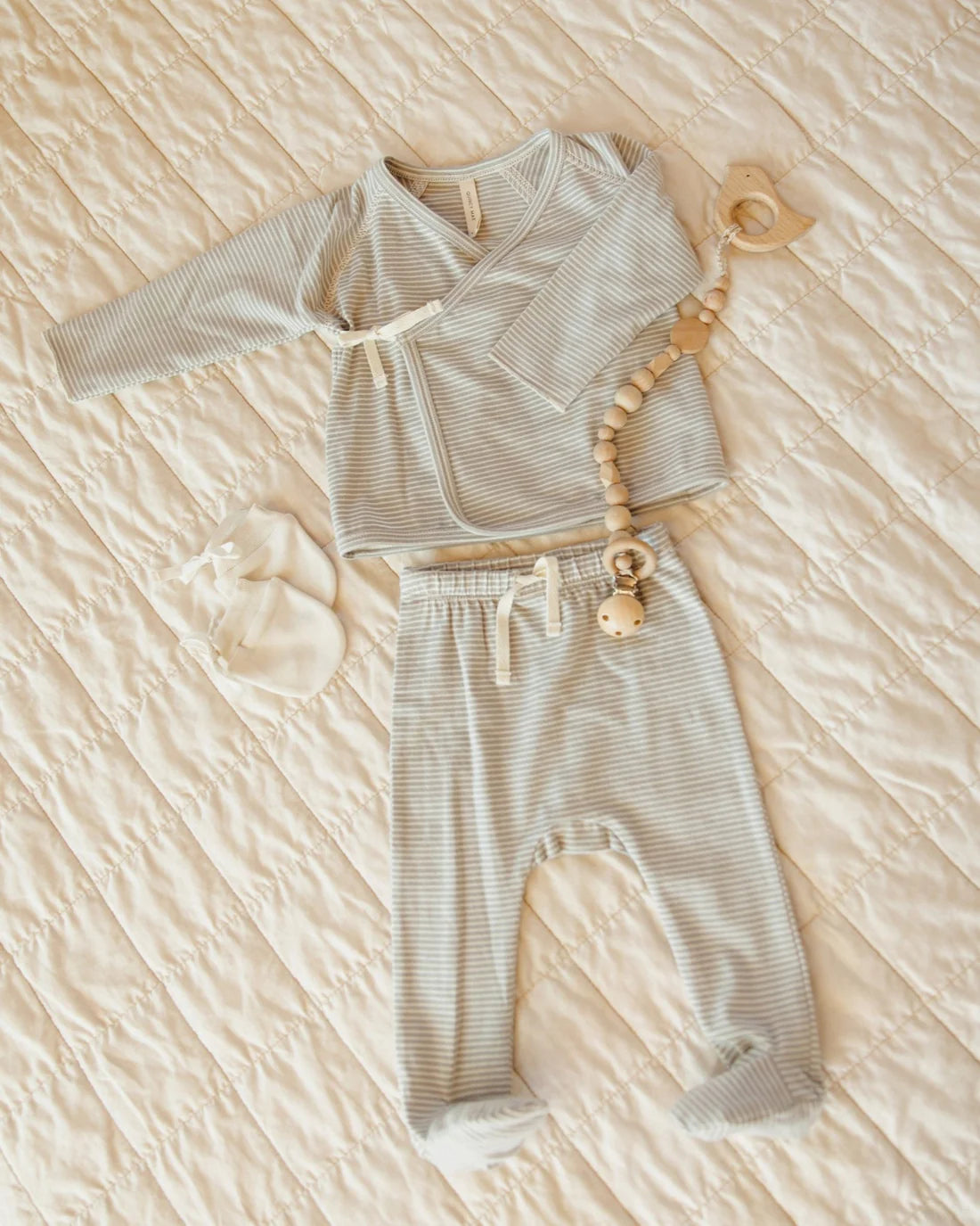 QM Wrap Top + Footed Pant Set