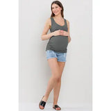 Ruched V-Neck Ribbed Tank