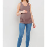 Ruched V-Neck Ribbed Tank