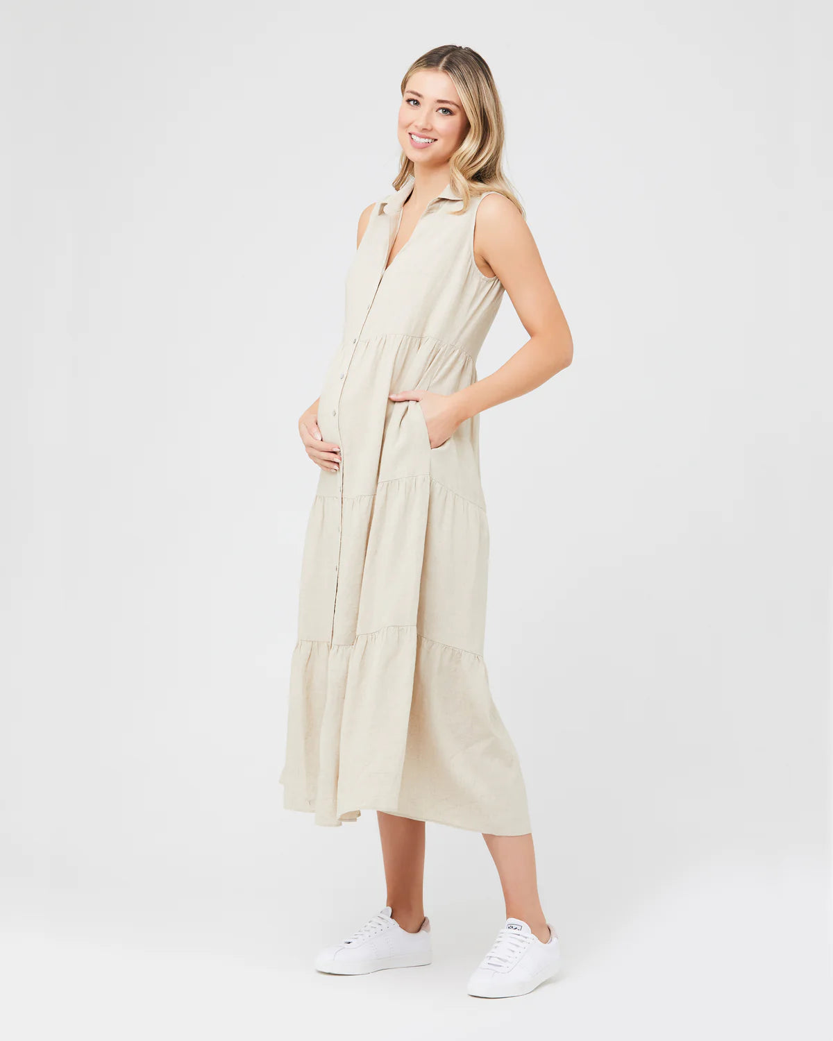 Ripe Tracy Tiered Linen Dress