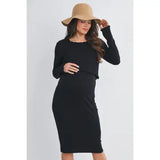 Maternity & Nursing Ribbed Lift-Up Dress