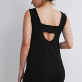 Sleeveless Ribbed Knit Maternity Romper