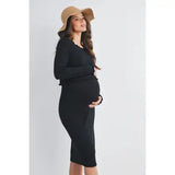 Maternity & Nursing Ribbed Lift-Up Dress